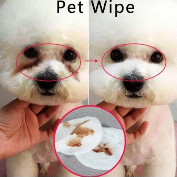 Care4Buddy Other - 130x Eye Wipes for Dogs & Cats – Tear Stain Cleaner – Pet Grooming Pads